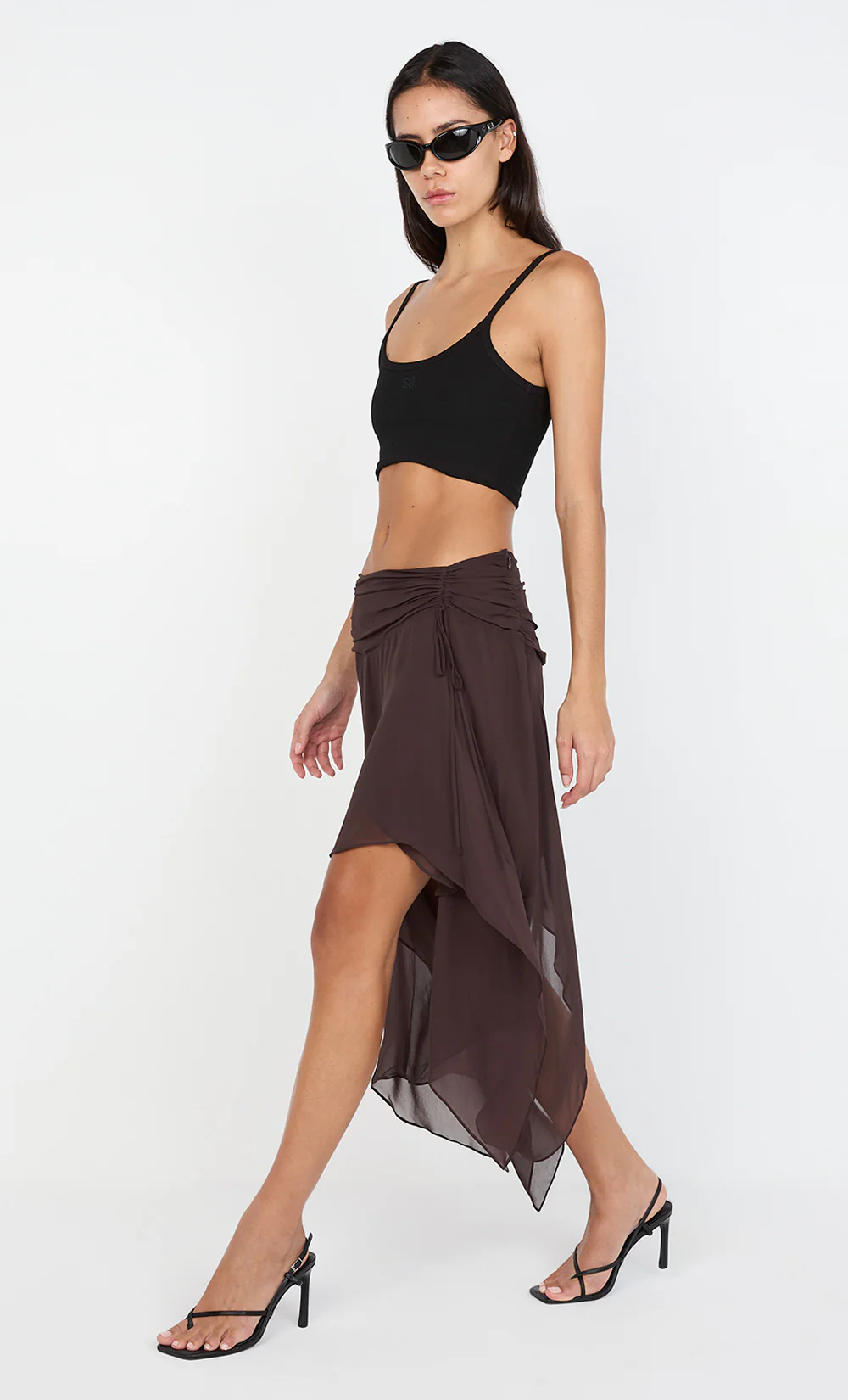 KODY CROPPED RIB TANK - BLACK - Image 3