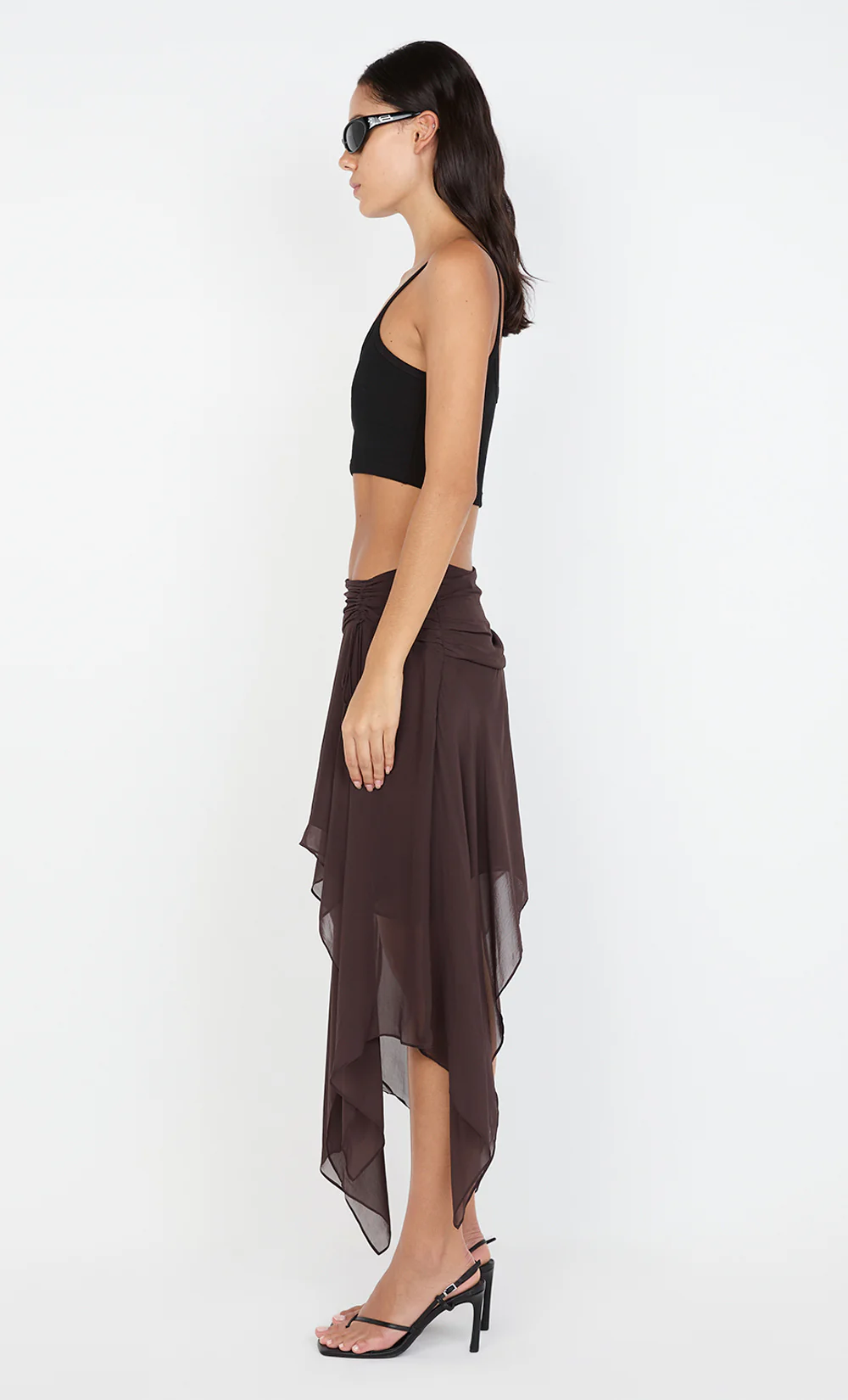 KODY CROPPED RIB TANK - BLACK - Image 4