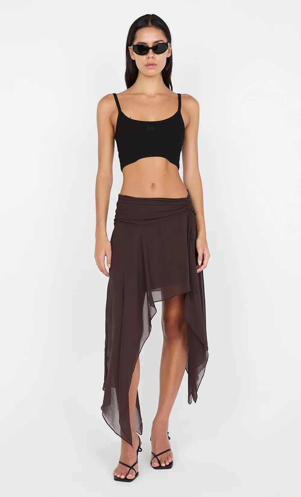 KODY CROPPED RIB TANK - BLACK - Image 5