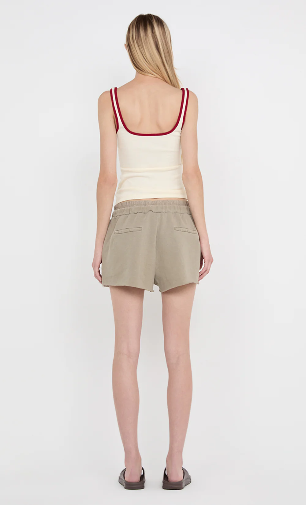LANA SQUARE NECK TANK - CHALK/CHERRY - Image 5