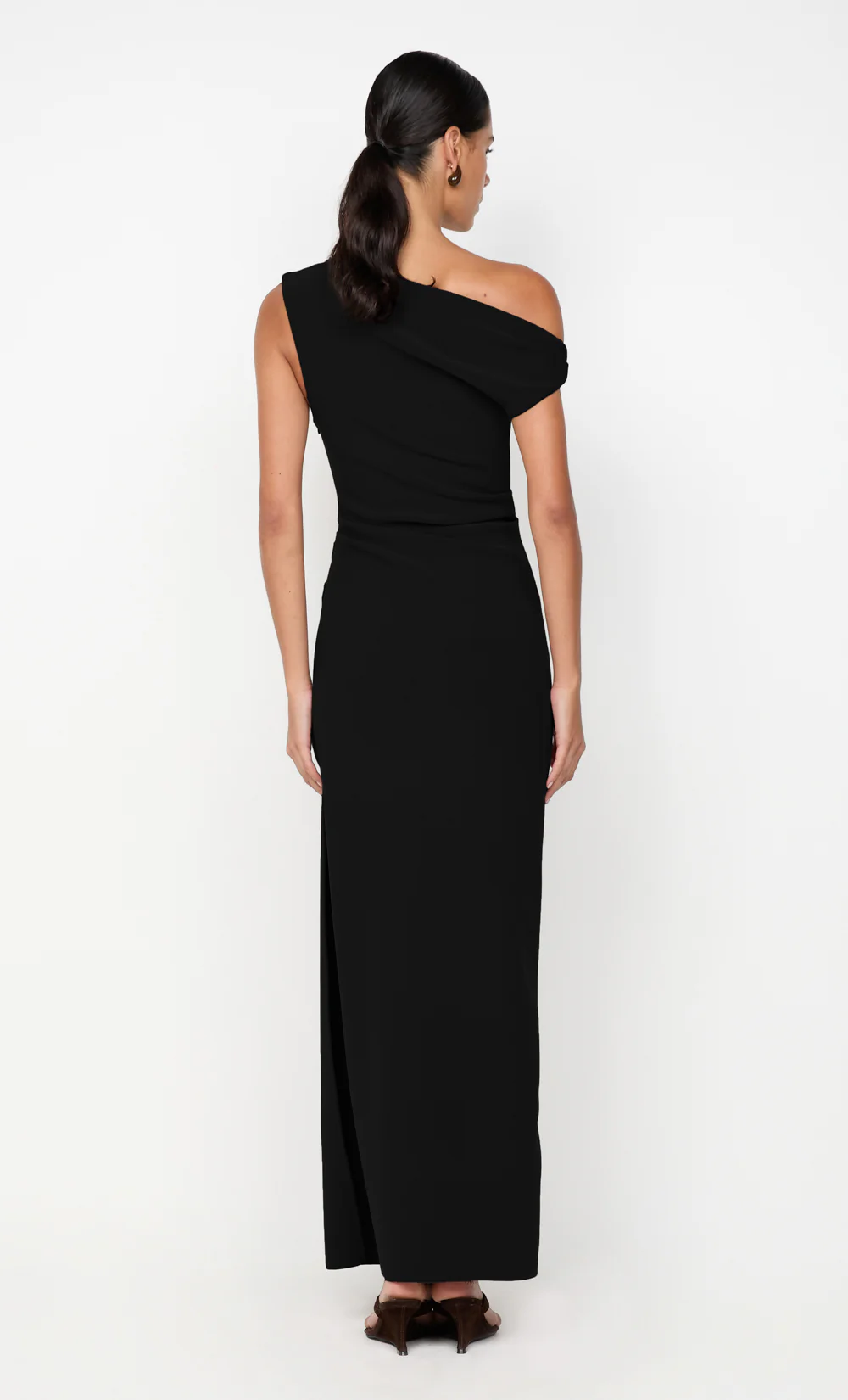 LEORA ASYM MAXI DRESS - BLACK - Image 5