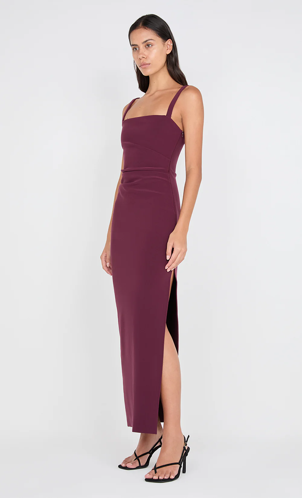 LEORA TUCK MAXI DRESS - PLUM - Image 2