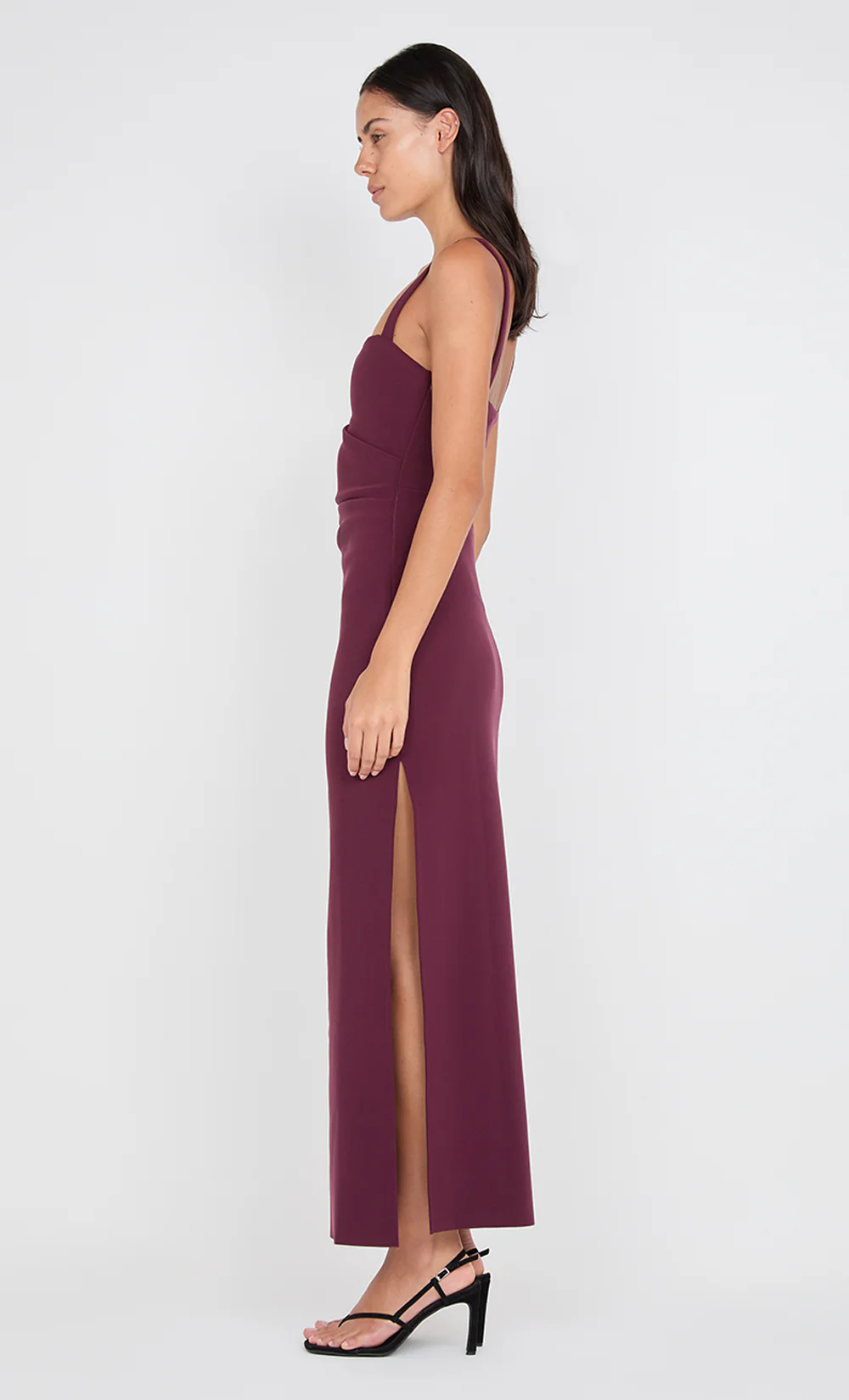 LEORA TUCK MAXI DRESS - PLUM - Image 3