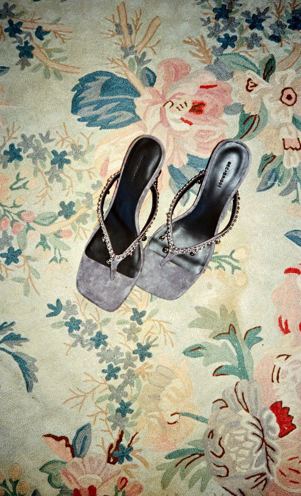 LILLIE BEADED WEDGE - CHARCOAL SUEDE - Image 2