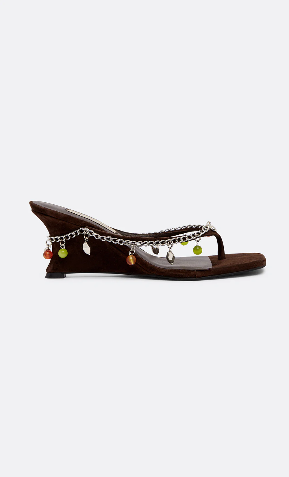 LILLIE BEADED WEDGE - CHOC SUEDE