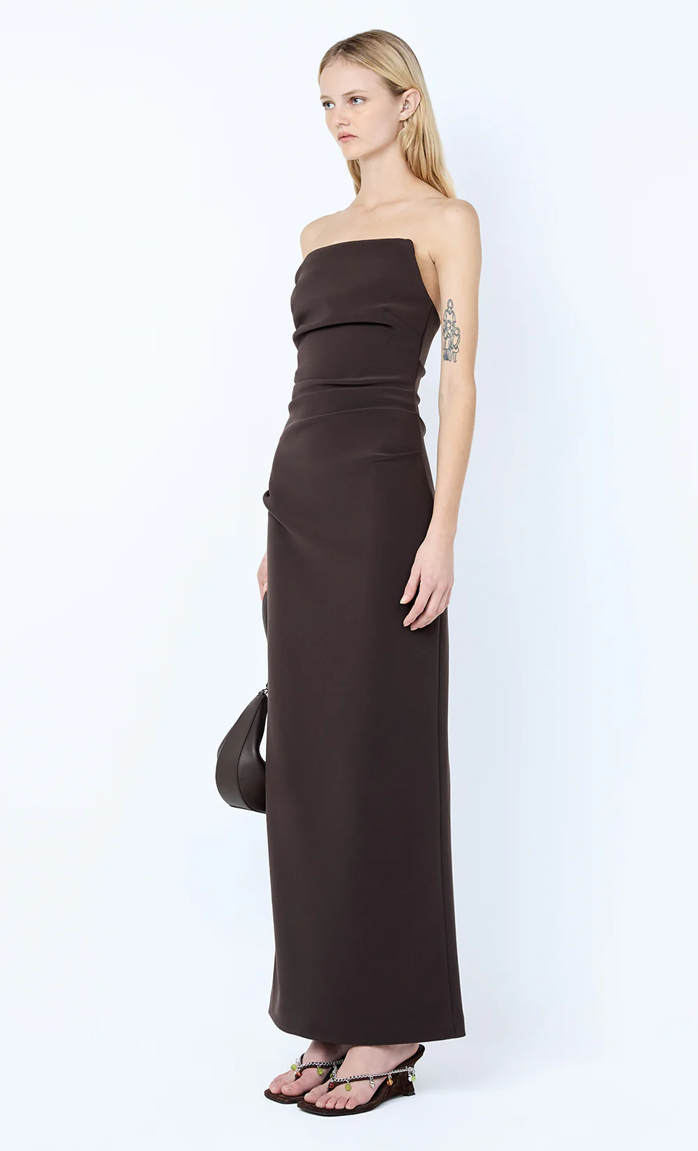LIOR STRAPLESS DRESS - ESPRESSO - Image 2