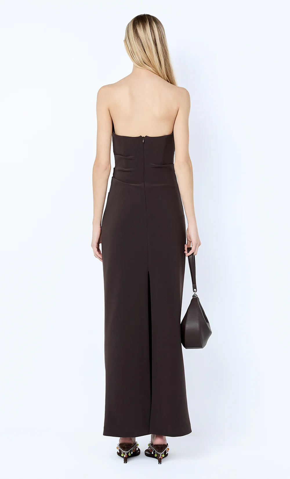 LIOR STRAPLESS DRESS - ESPRESSO - Image 4