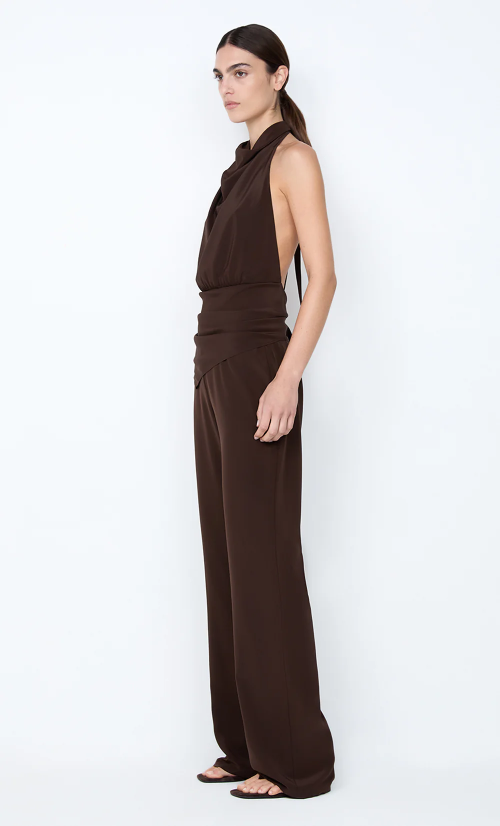 LUCIE HALTER TOP - DARK CHOCOLATE - Image 6