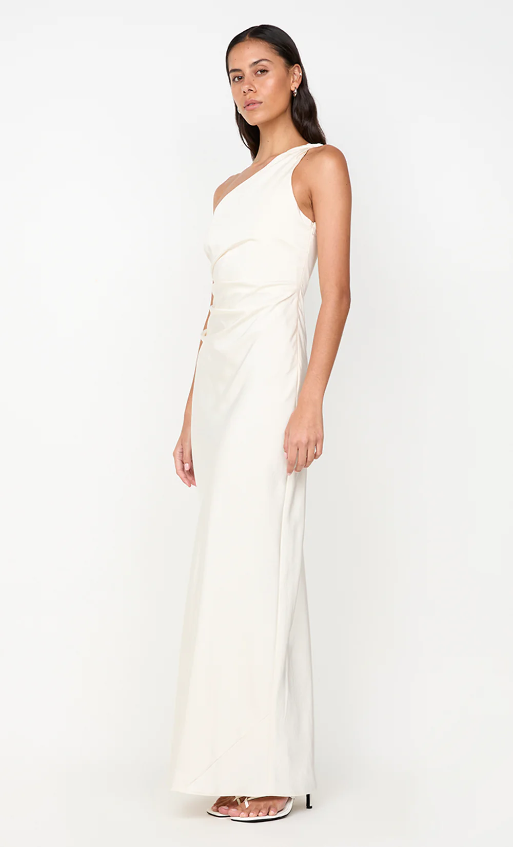 LUNETTA ASYM DRESS - CREAM - Image 4
