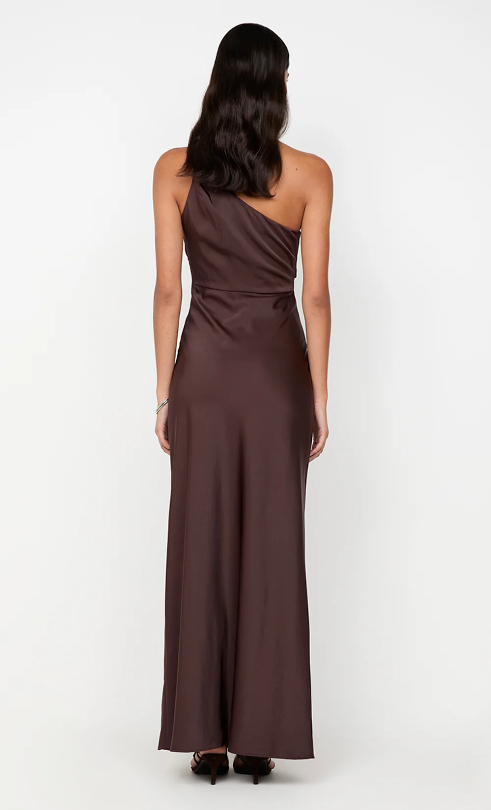 LUNETTA ASYM DRESS - DARK CHOCOLATE - Image 6