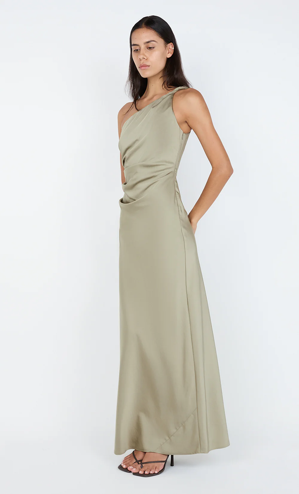 LUNETTA ASYM DRESS - SAGE - Image 3