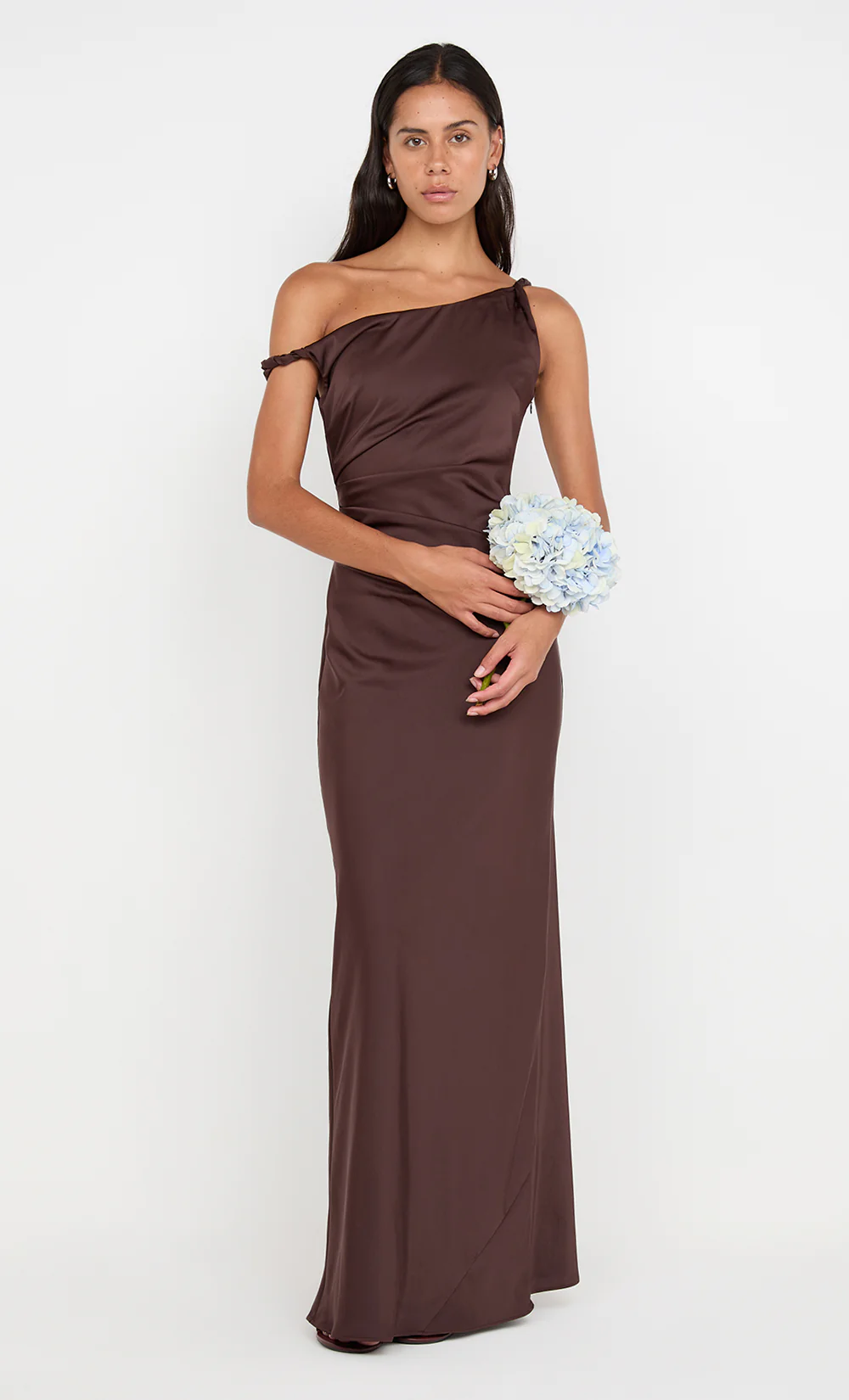 LUNETTA TWIST STRAP DRESS - DARK CHOCOLATE - Image 5