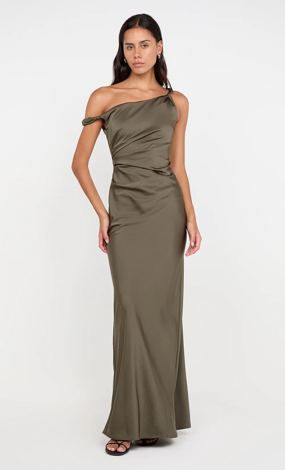 LUNETTA TWIST STRAP DRESS - DARK WILLOW