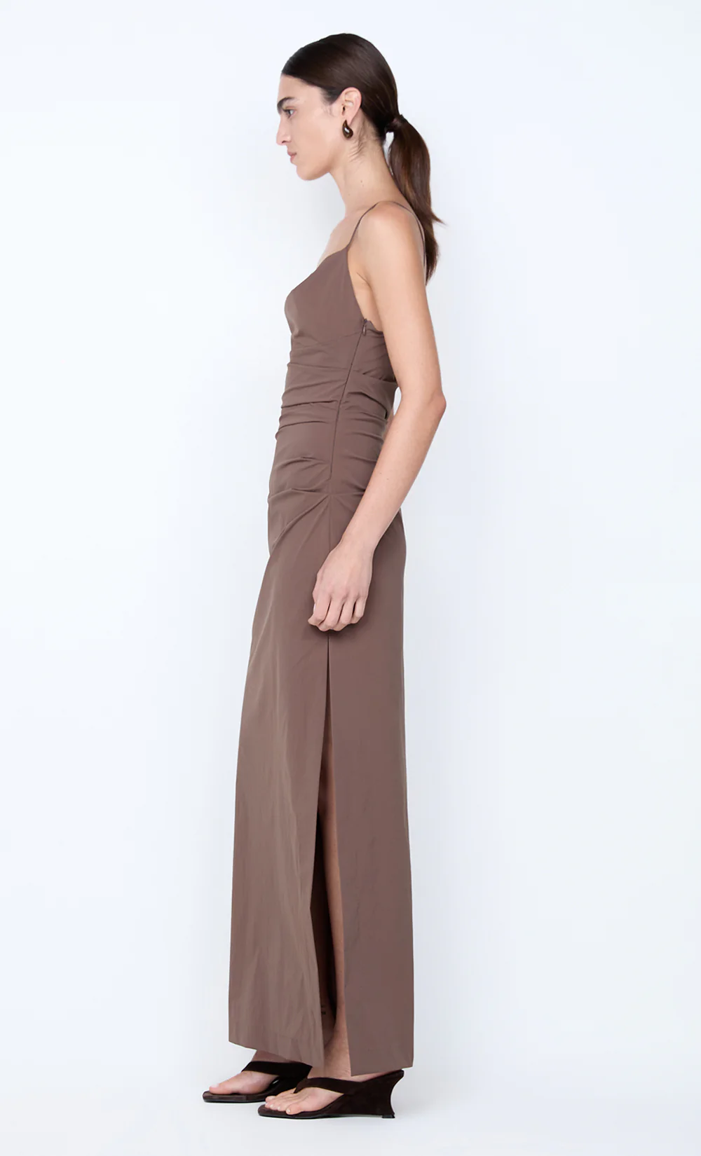 LYANA COWL NECK MAXI DRESS - MILK CHOCOLATE - Image 5