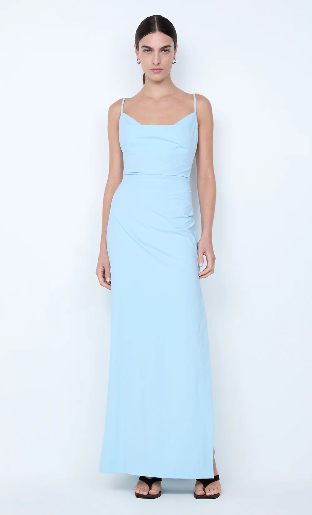 LYANA COWL NECK MAXI DRESS - SKY BLUE - Image 4