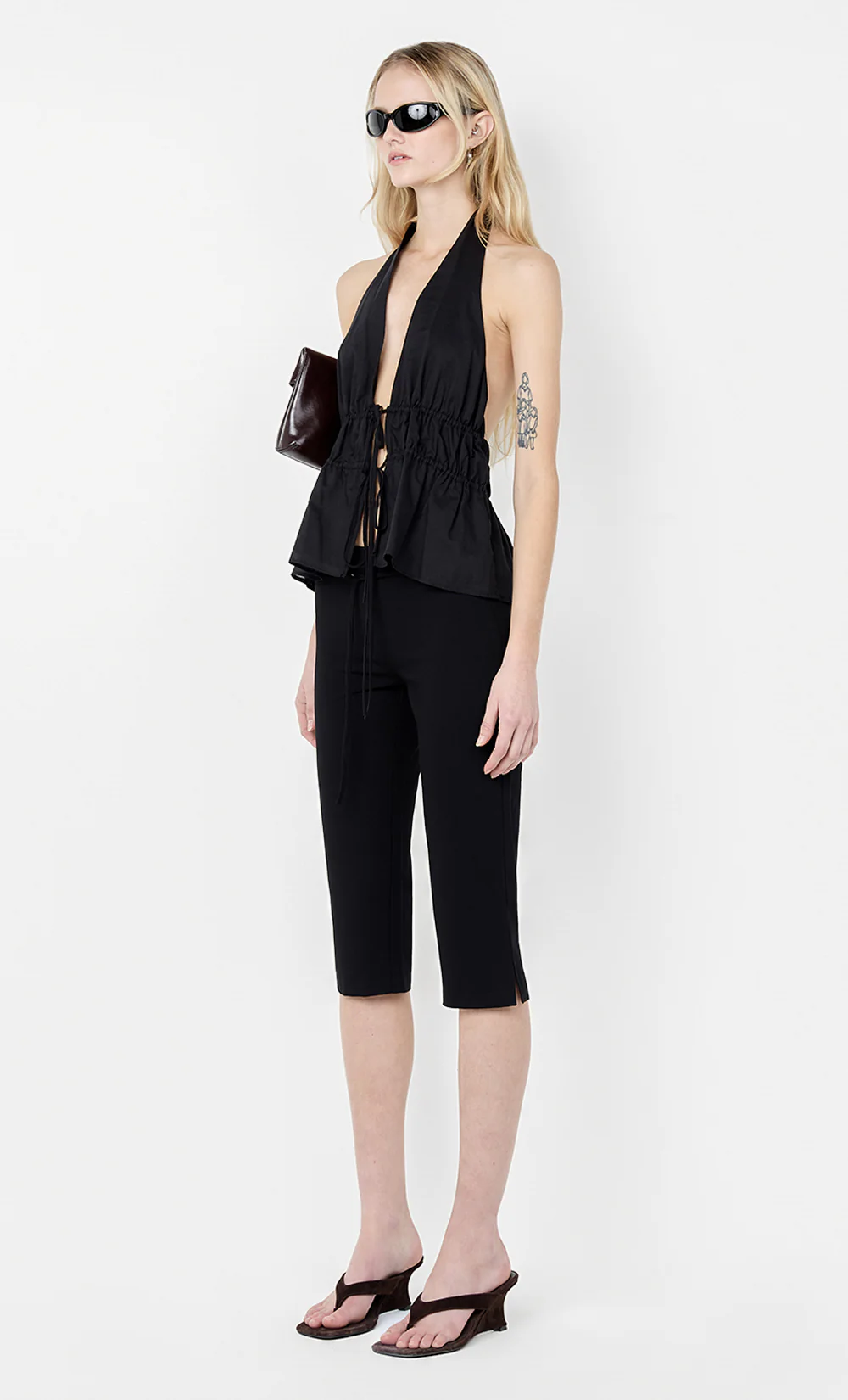 LYNNA HALTER TOP - BLACK - Image 2