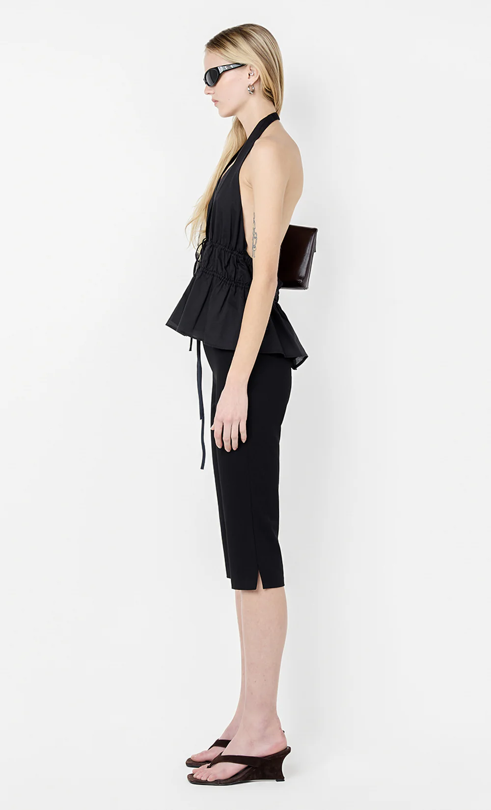 LYNNA HALTER TOP - BLACK - Image 3