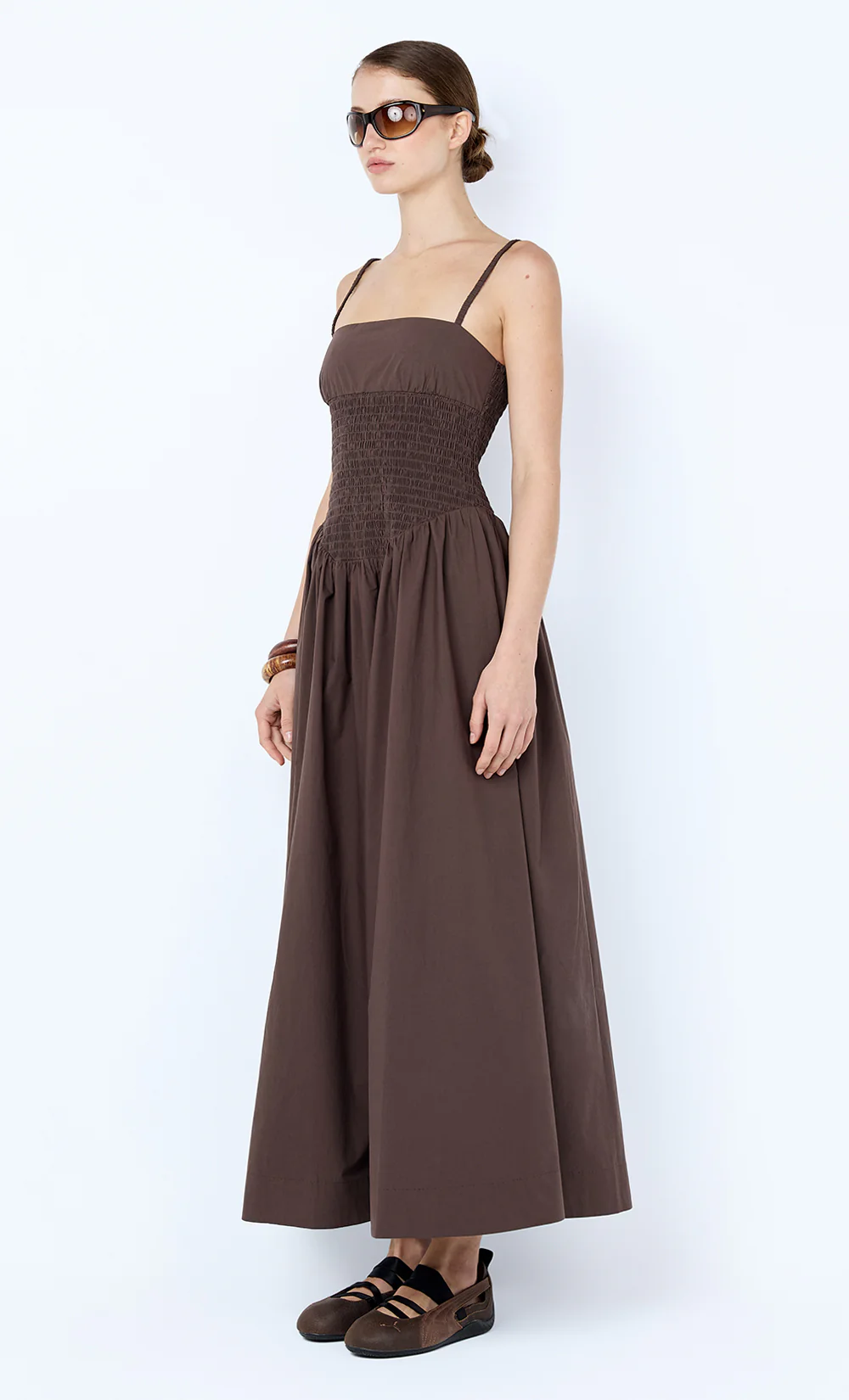 MARCELINE MAXI DRESS - DARK CHOCOLATE - Image 2