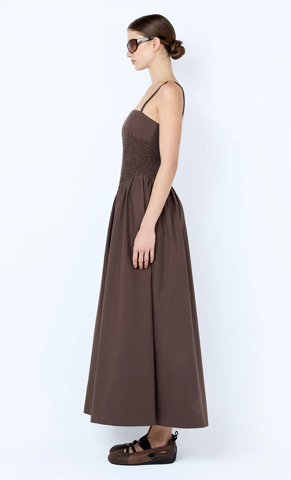 MARCELINE MAXI DRESS - DARK CHOCOLATE - Image 3