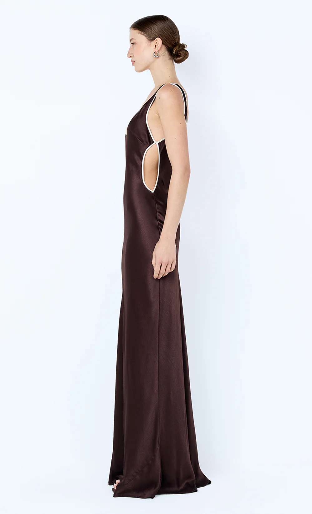 MARCY CUTOUT MAXI DRESS - DARK CHOC/SNOW - Image 3