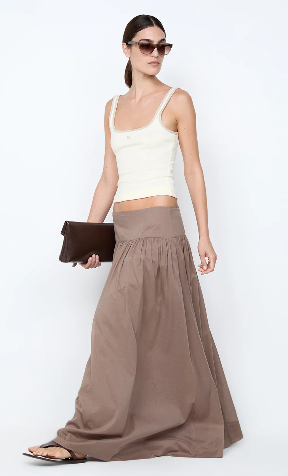 MARLOWE MAXI SKIRT - TAUPE - Image 2