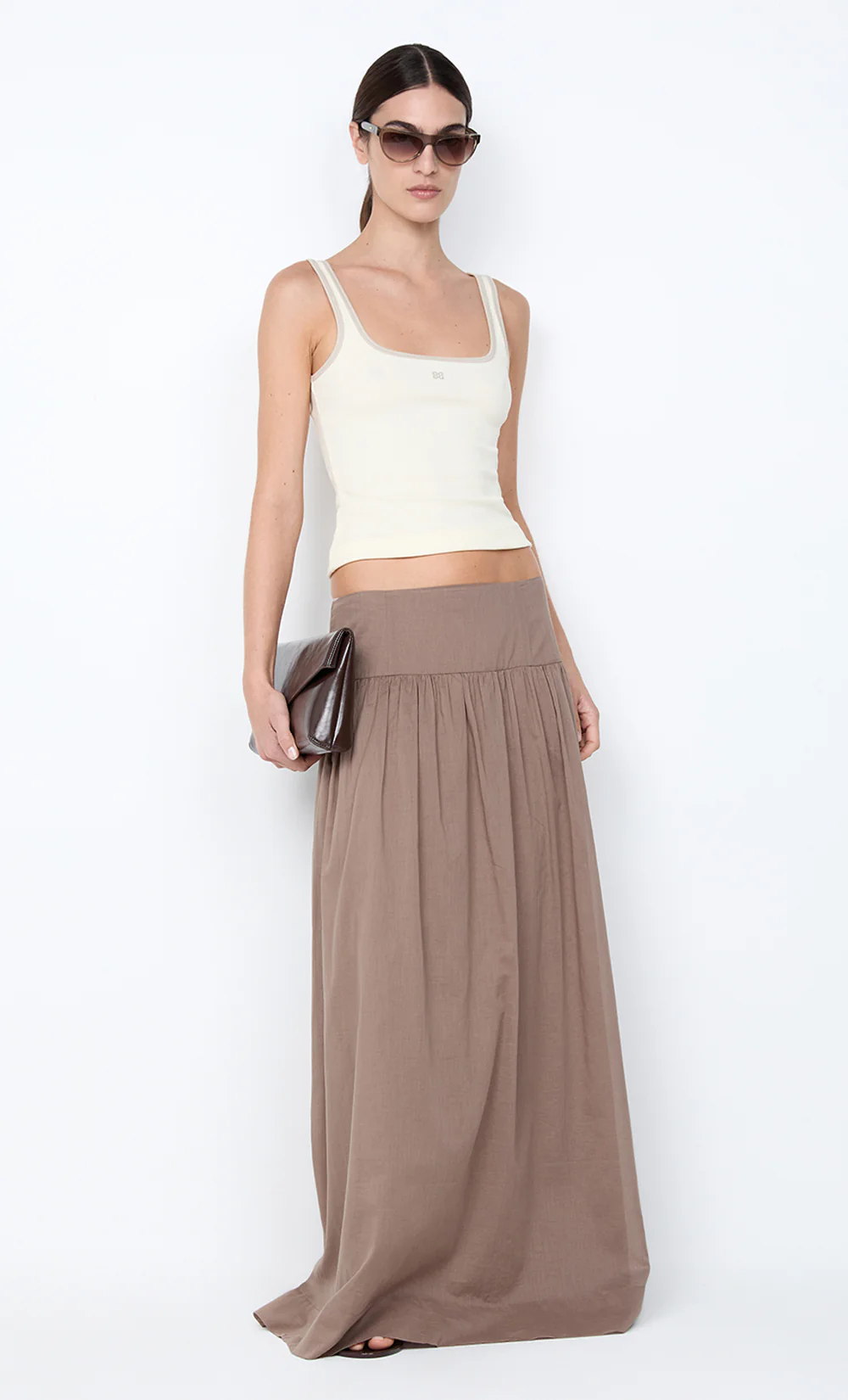 MARLOWE MAXI SKIRT - TAUPE - Image 3