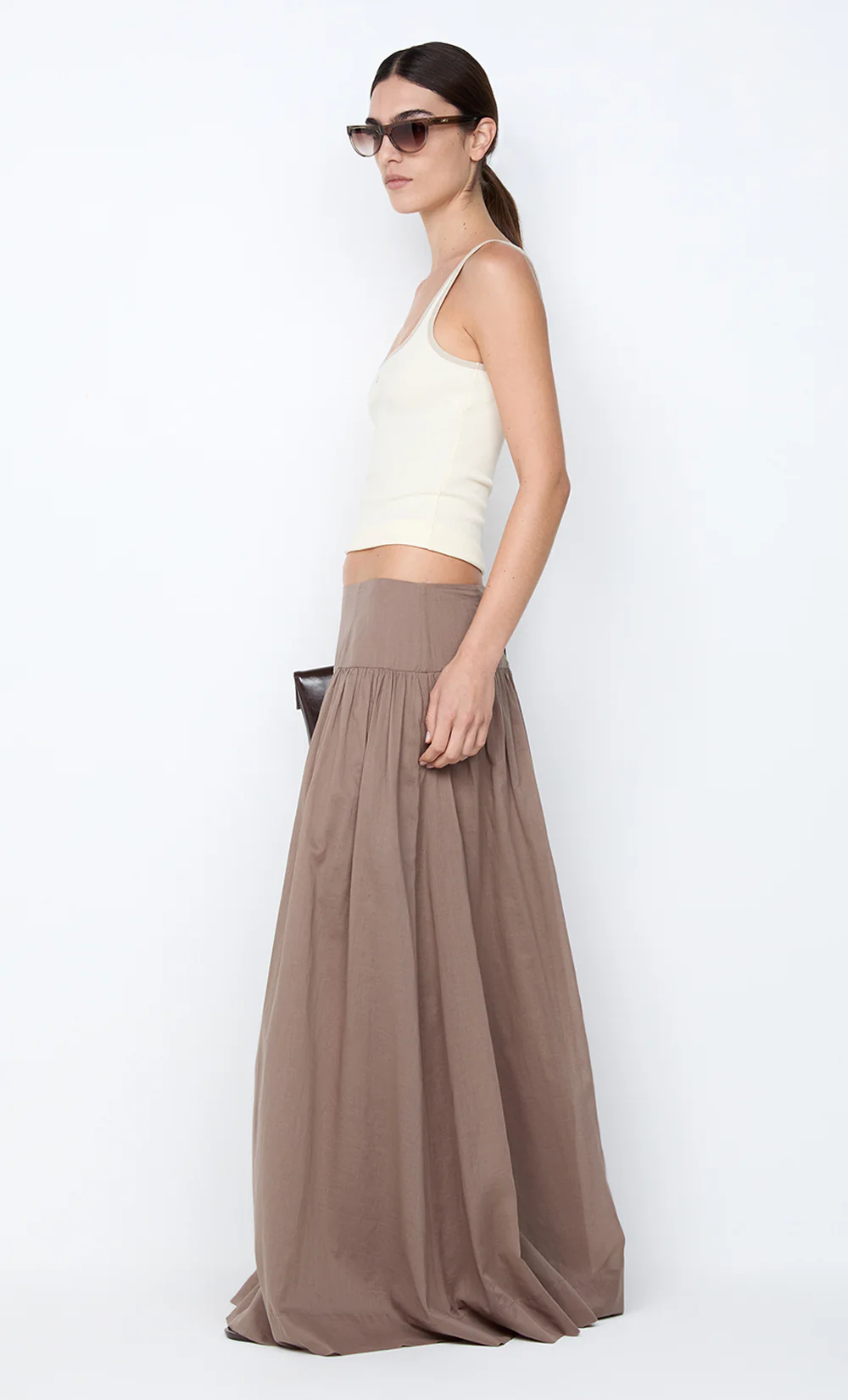 MARLOWE MAXI SKIRT - TAUPE - Image 4