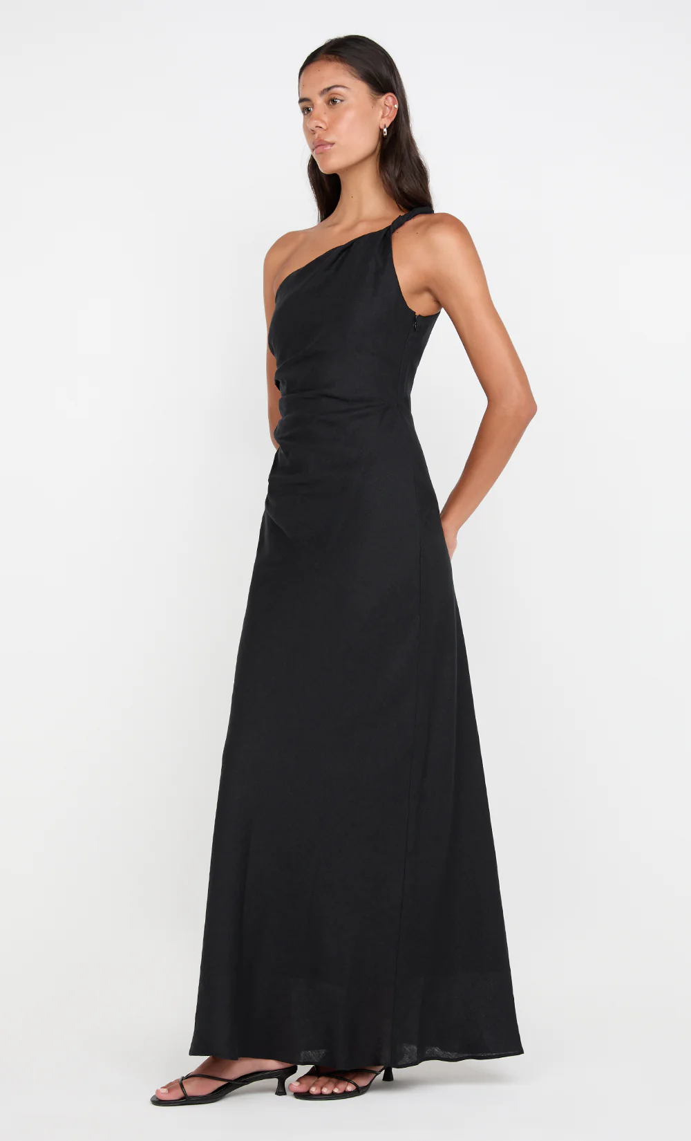 MELANIE ASYM MAXI DRESS - BLACK - Image 3
