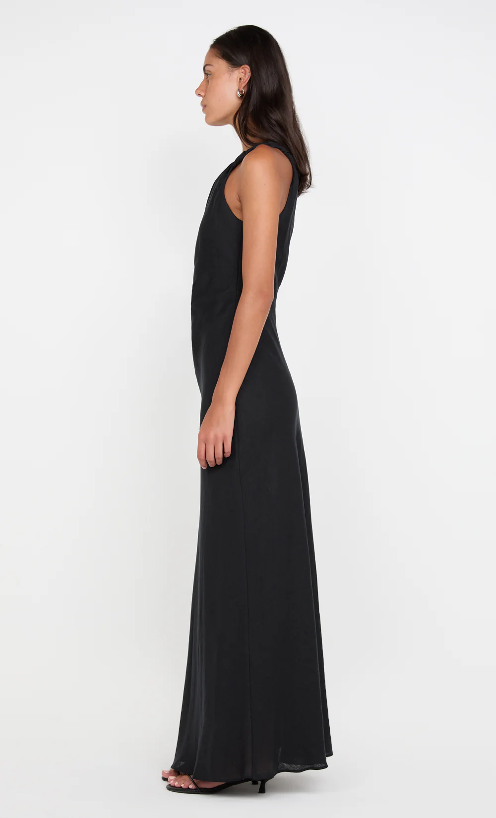 MELANIE ASYM MAXI DRESS - BLACK - Image 4