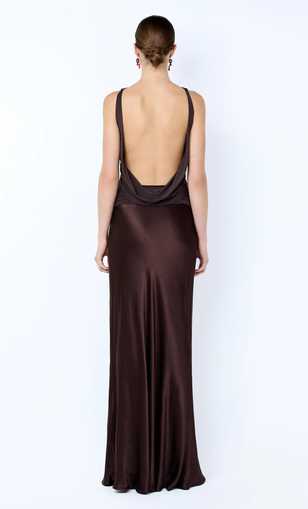MIRABELLE COWL NECK MAXI DRESS - DARK CHOC/ESPRESSO - Image 2