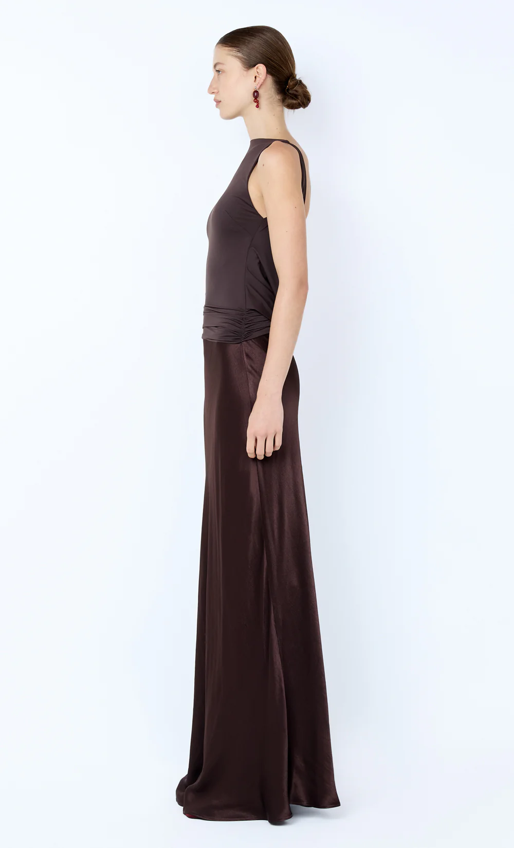 MIRABELLE COWL NECK MAXI DRESS - DARK CHOC/ESPRESSO - Image 4
