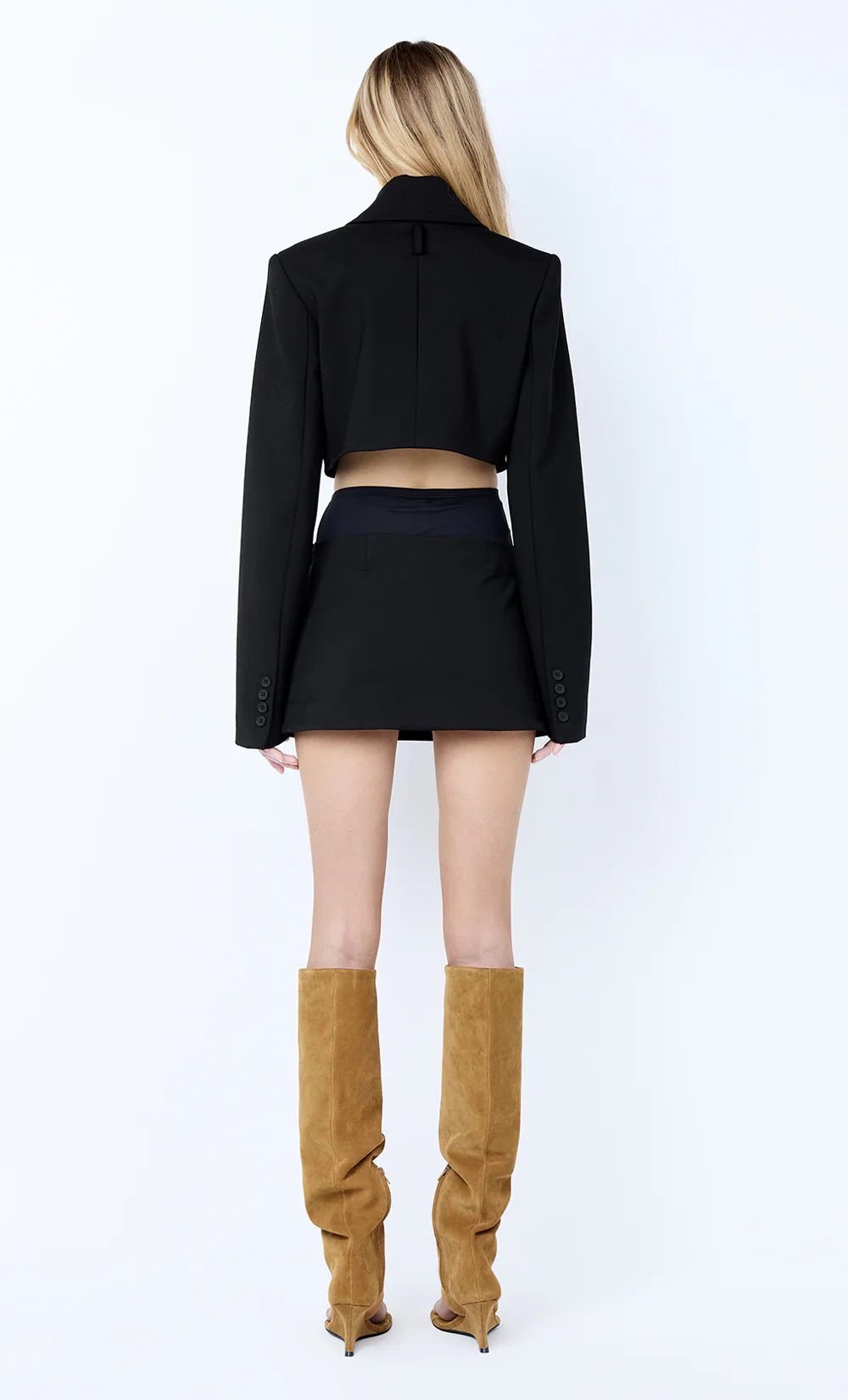 MIRREN CONTRAST MINI SKIRT - BLACK - Image 5