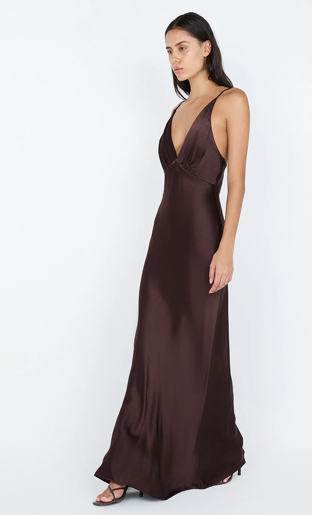 MOON DANCE V MAXI DRESS - DARK CHOCOLATE - Image 6
