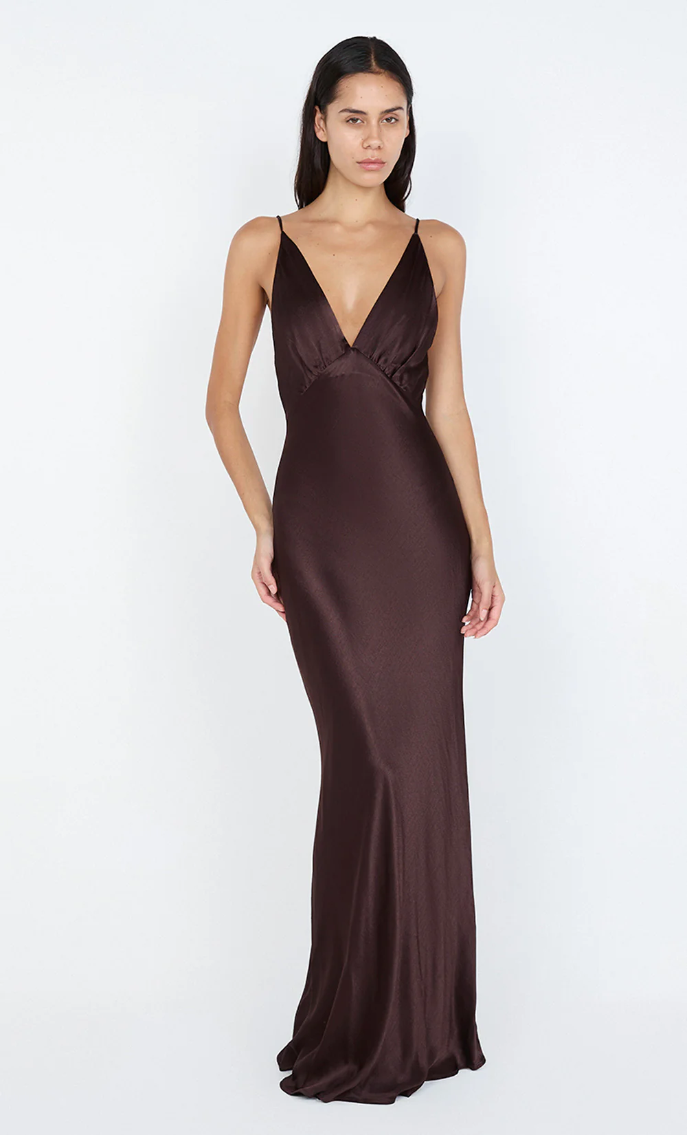 MOON DANCE V MAXI DRESS - DARK CHOCOLATE - Image 8