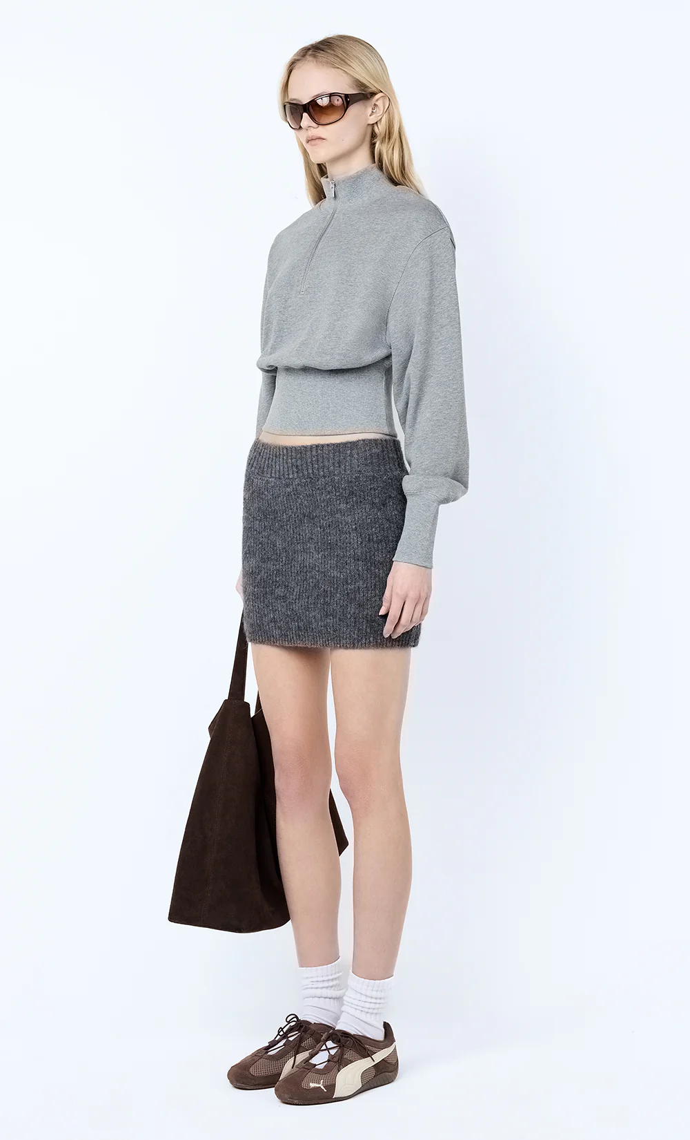 NOE MINI SKIRT - CHARCOAL - Image 2