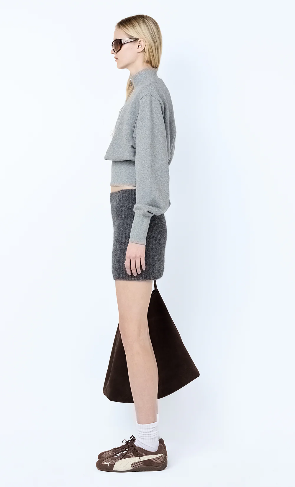NOE MINI SKIRT - CHARCOAL - Image 3
