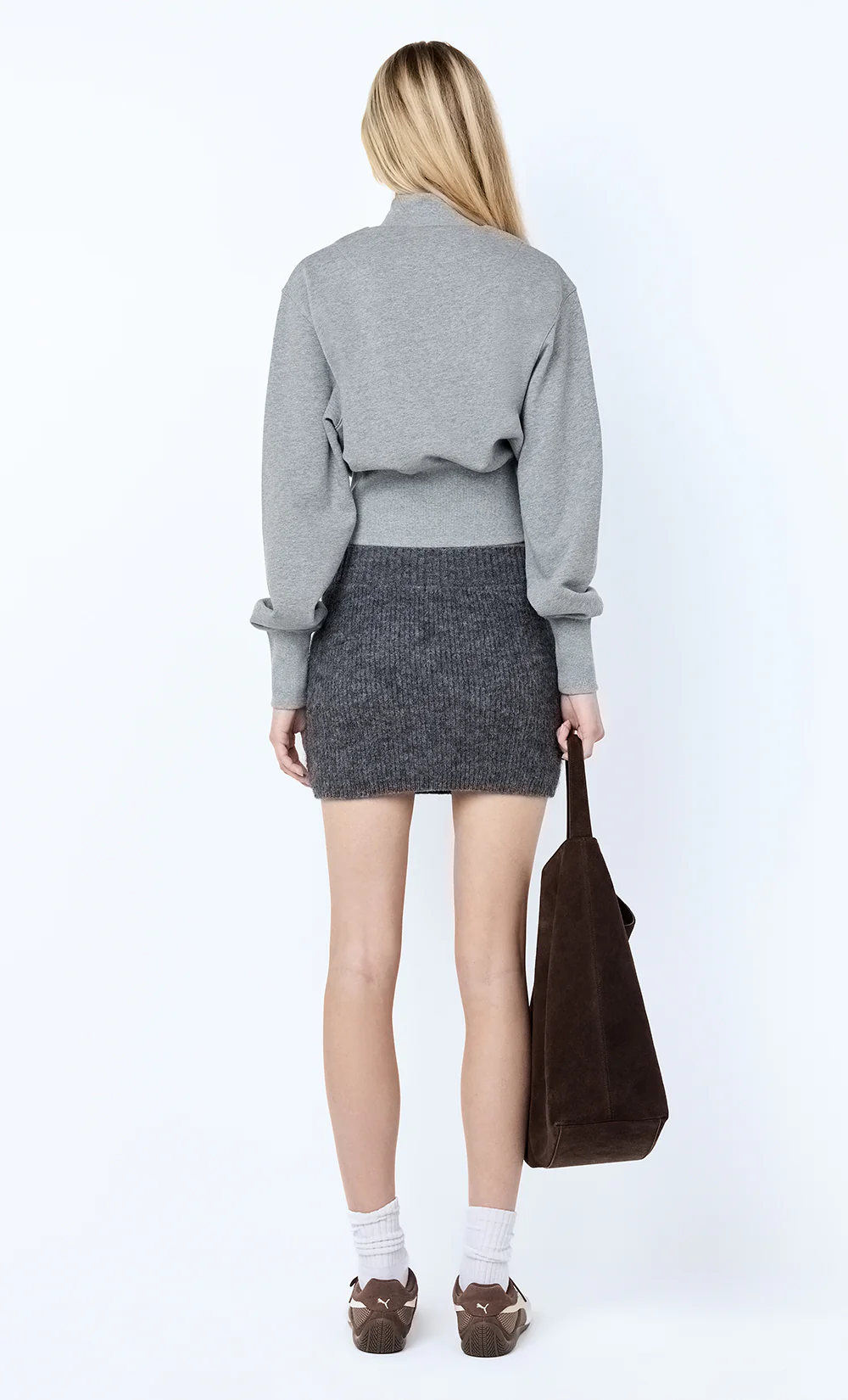 NOE MINI SKIRT - CHARCOAL - Image 4