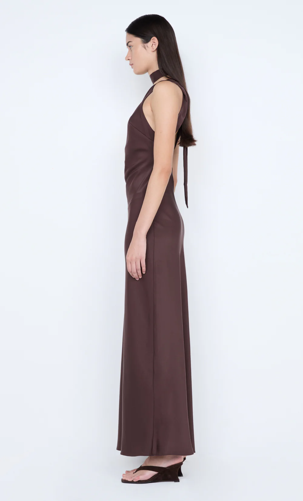 NYSSA MAXI DRESS - DARK CHOCOLATE - Image 3