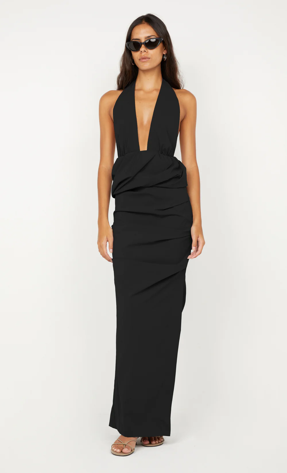 PRISCILLA BUBBLE MAXI DRESS - BLACK - Image 3