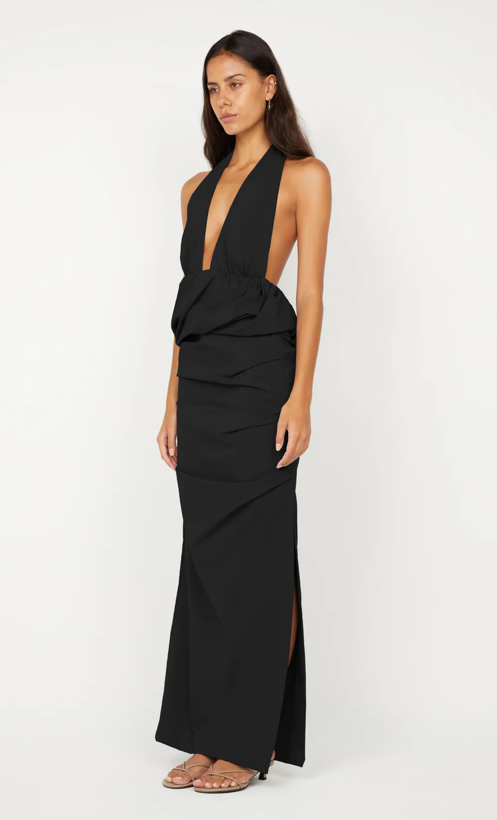 PRISCILLA BUBBLE MAXI DRESS - BLACK - Image 4
