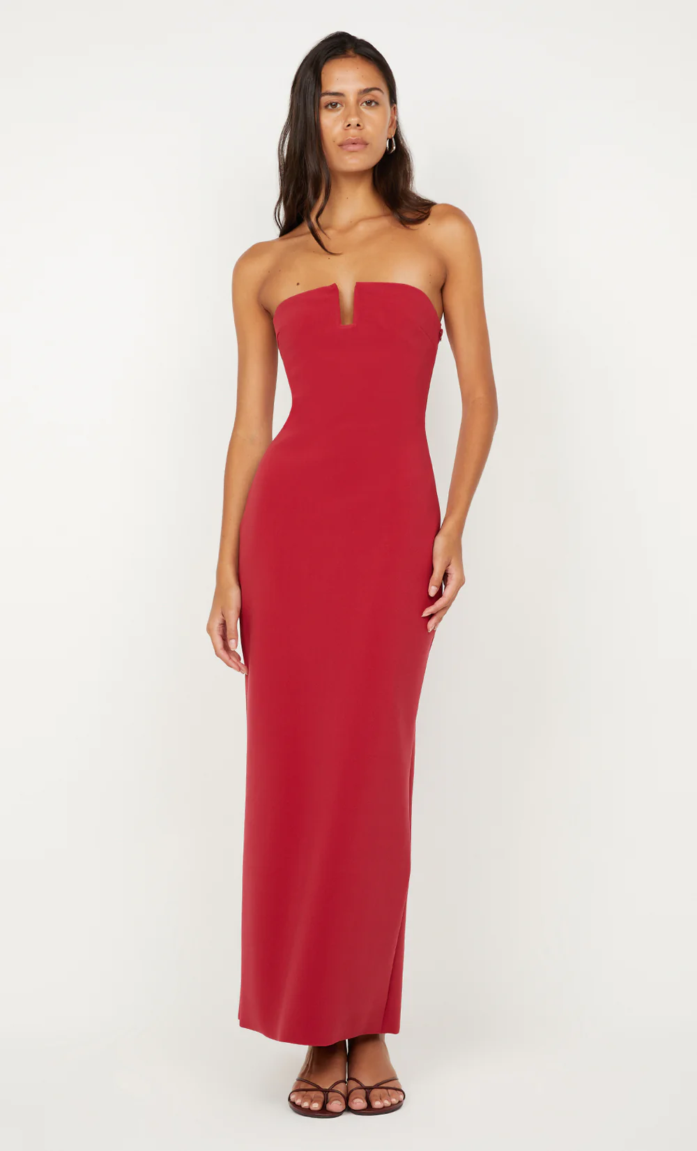 RAFI STRAPLESS DRESS - CHERRY - Image 2