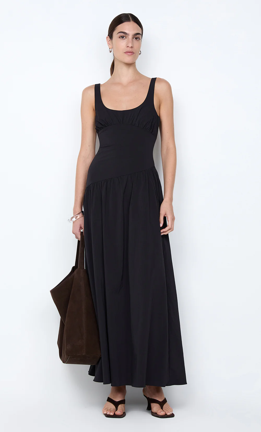 REID ASYM MAXI DRESS - BLACK - Image 3