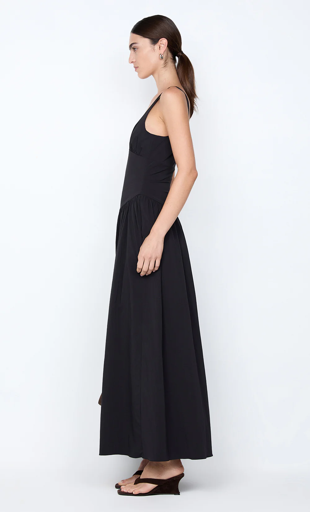 REID ASYM MAXI DRESS - BLACK - Image 5