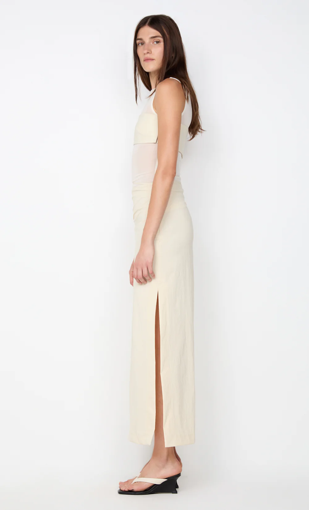 REID ASYM SKIRT - VANILLA - Image 4