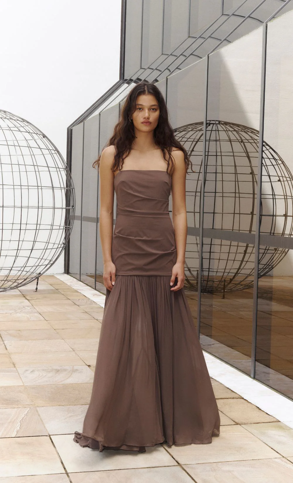 REID DROP WAIST MAXI DRESS - MILK CHOCOLATE - Image 4