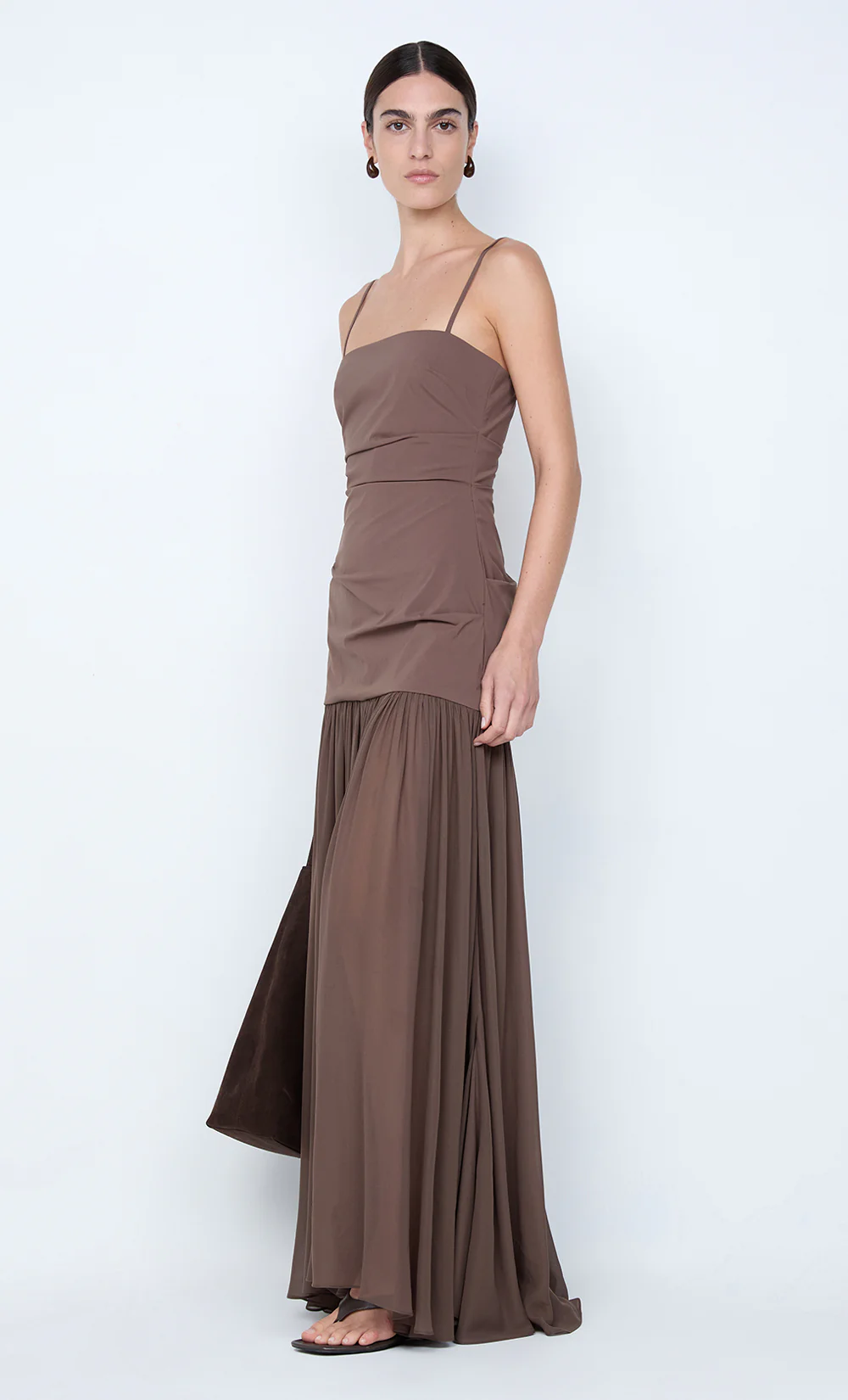 REID DROP WAIST MAXI DRESS - MILK CHOCOLATE - Image 5