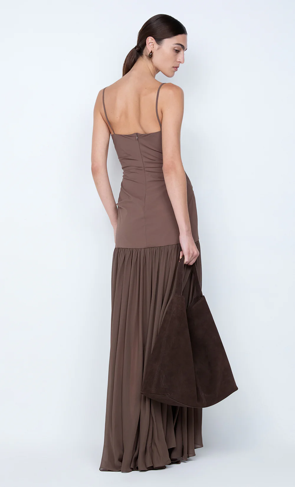 REID DROP WAIST MAXI DRESS - MILK CHOCOLATE - Image 6