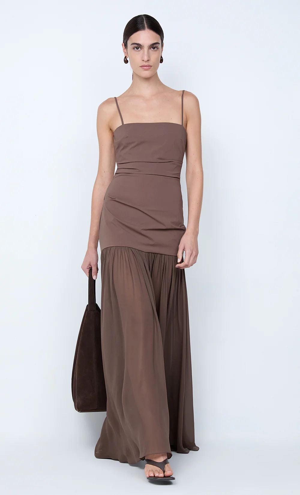 REID DROP WAIST MAXI DRESS - MILK CHOCOLATE - Image 7