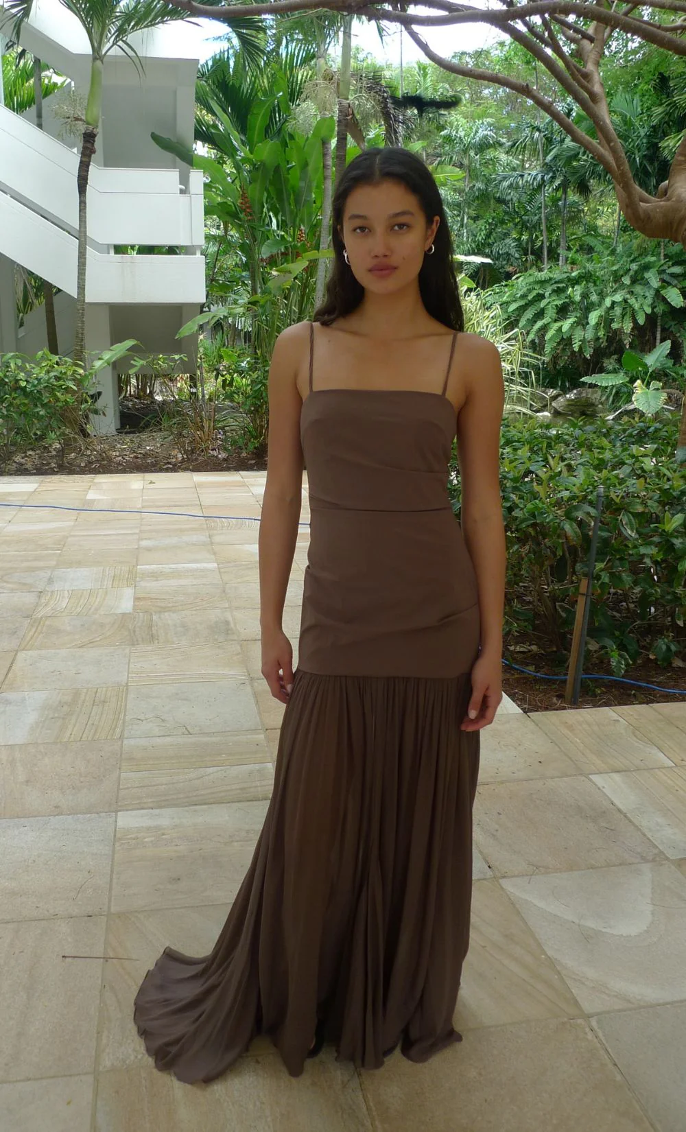 REID DROP WAIST MAXI DRESS - MILK CHOCOLATE - Image 8