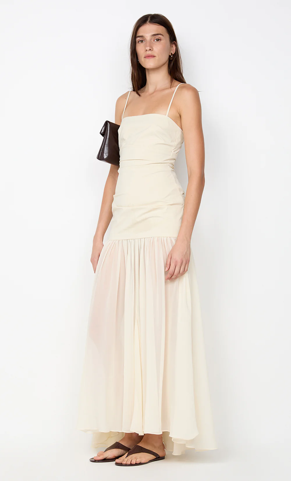 REID DROP WAIST MAXI DRESS - VANILLA - Image 3